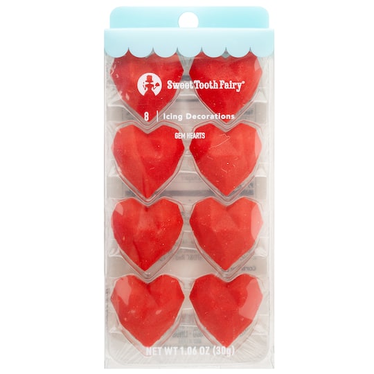 Sweet Tooth Fairy&#xAE; Gem Hearts Icing Decorations, 8ct.